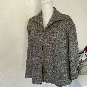 Lafayette 148 Grey‎ Wool Tweed Jacket size 12